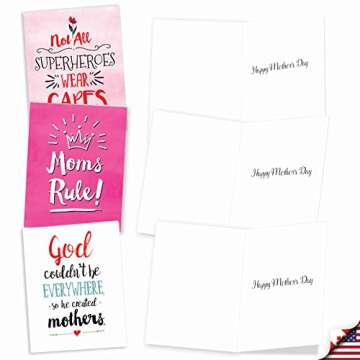 The Best Card Company - 20 Assorted Mother's Day Humor Cards Boxed Stationary Set, with Envelopes (4...