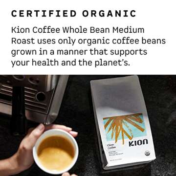 Kion Organic Ground Coffee, Tested for Toxins, Ethically Sourced, Rich, Bold, and Smooth, Medium Roast 12 Oz (3 Pack)