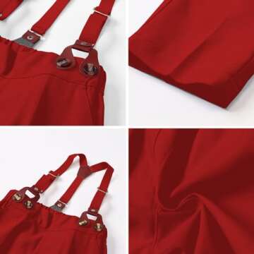 SANGTREE Boys' Clothes Set, 3PCS Gentleman Outfits for Boy of Dress Shirt with Bow Tie + Newsboy Hat + Suspender Pants Sets Kid, Hat - Plaid Red, 12-18 Months = Tag 80