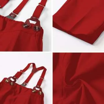 SANGTREE Boys' Clothes Set, 3PCS Gentleman Outfits for Boy of Dress Shirt with Bow Tie + Newsboy Hat + Suspender Pants Sets Kid, Hat - Plaid Red, 12-18 Months = Tag 80