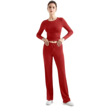 Comfortable Women’s 2 Piece Lounge Matching Sets - Red, M