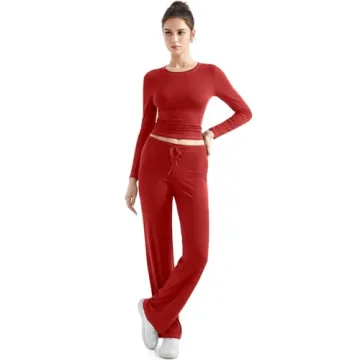Comfortable Women’s 2 Piece Lounge Matching Sets - Red, M