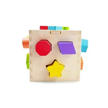 Geometric Shape Sorter for Toddlers - 6 Color Stacking Blocks