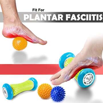 Pasnity Foot Massage Roller & Spiky Balls for Pain Relief