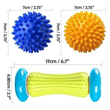 Pasnity Foot Massage Roller & Spiky Balls for Pain Relief