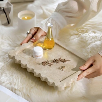 Natural Travertine Tray - Elegant Home Decor Piece