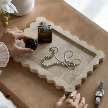 Natural Travertine Tray - Elegant Home Decor Piece