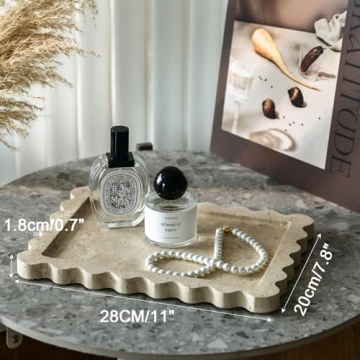 Natural Travertine Tray - Elegant Home Decor Piece