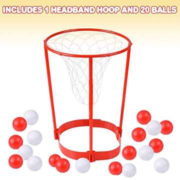 ArtCreativity Head Hoop Basketball Party Game for Kids and Adults - Adjustable Basket Net Headband w...