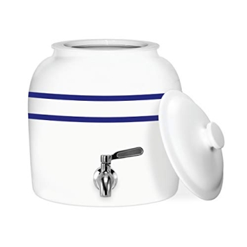 Geo Water Crock - Stylish Porcelain Dispenser with Steel Faucet
