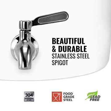 Geo Water Crock - Stylish Porcelain Dispenser with Steel Faucet