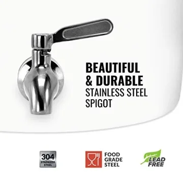 Geo Water Crock - Stylish Porcelain Dispenser with Steel Faucet