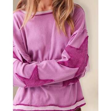 FUNTOUR Women Free Shirts People Free Dupe, Dupes, Long Sleeve Oversized Crewneck Star Shirts Y2K Grunge Pullover Grunge Clothes