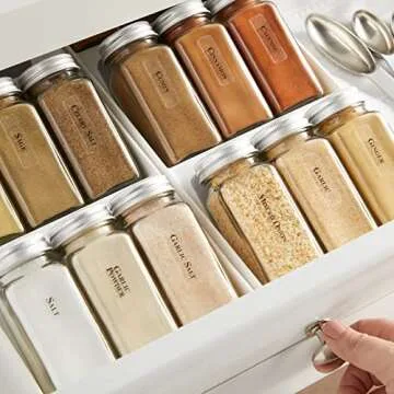 14 Pcs Kitchen Spice Jars Set with 269 Labels for Organization