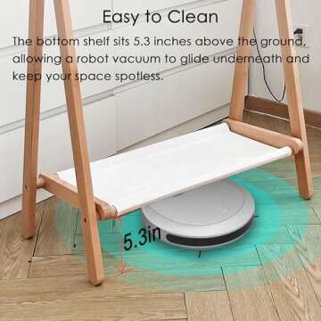 VOGUSLAND Dress up Rack, Child Garment Rack, Kids Clothing Rack with Storage Shelf (Natural Beech, 38" L x 14.5" W x 40" H)