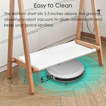 VOGUSLAND Dress up Rack, Child Garment Rack, Kids Clothing Rack with Storage Shelf (Natural Beech, 38" L x 14.5" W x 40" H)