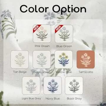 Farmhouse Sheer Curtains 84 Inches Long for Living Room,Cute Blue and Green Boho Vintage Floral Spring Window Treatments Light Filtering Grommet Curtain Drapes 84 Inch Length 2 Panels Set