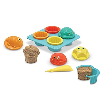 Melissa & Doug Sunny Patch Seaside Sidekicks Sand Cupcake Play Set - Toddler Beach Toys, Outdoor Toy...