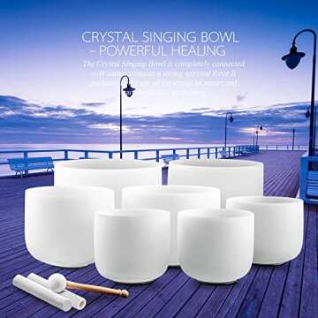 RYAN DVAN 432 Hz Crystal Singing Bowls Set of 7