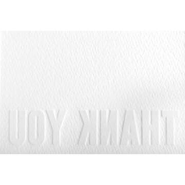 100 Letterpress Thank You Cards and Self Seal Envelopes. Perfect for Graduation, Business, Weddings - Opie’s Paper Company (Black & White)