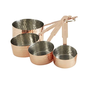 Stylish 4-Piece Measuring Cup Set with Copper Finish