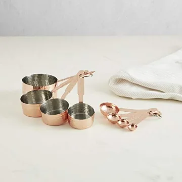 Stylish 4-Piece Measuring Cup Set with Copper Finish