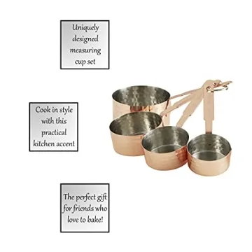 Stylish 4-Piece Measuring Cup Set with Copper Finish