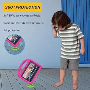 Kid-Friendly Fire 7 Tablet Case with Handle & Kickstand