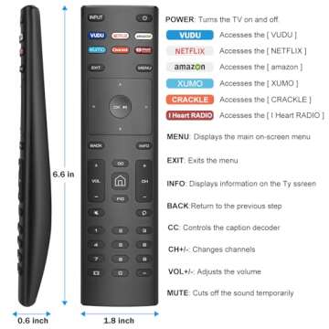 for VIZIO Smart TV Remote Replacement, Universal for VIZIO Remote Control XRT136【Pack of 2】