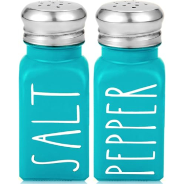 Brighter Barns Teal Salt and Pepper Shakers Set - Stylish Turquoise Kitchen Decor for Home & Wedding...
