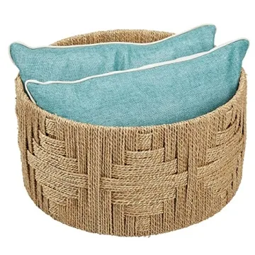 Large Woven Seagrass Storage Basket for Home Organization