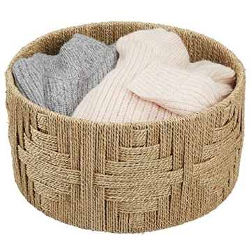 Large Woven Seagrass Storage Basket for Home Organization