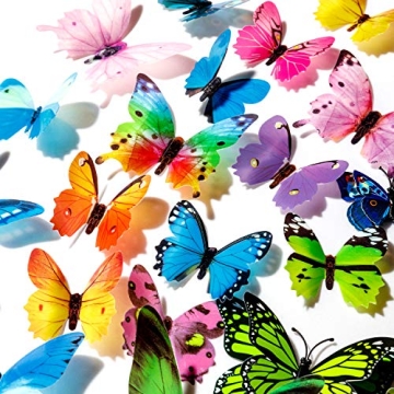 120PCS 3D Colorful Butterfly Stickers - DIY Wall Decor