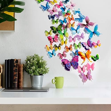 120PCS 3D Colorful Butterfly Stickers - DIY Wall Decor