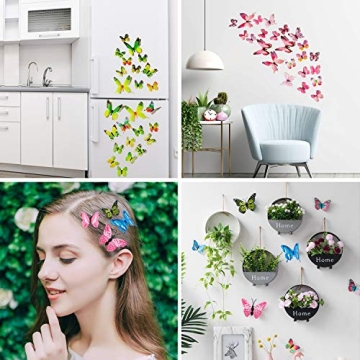 120PCS 3D Colorful Butterfly Stickers - DIY Wall Decor
