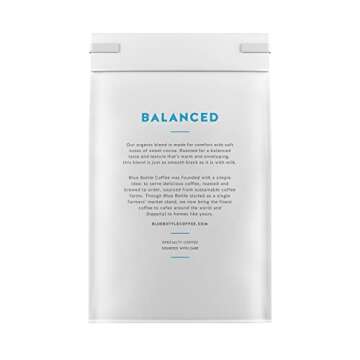 Blue Bottle Whole Bean Organic Coffee, Balanced, Medium Roast, 12 Ounce bag (Pack of 1)