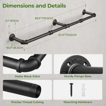 GREENSTELL Industrial Wall Mounted Clothing Rack