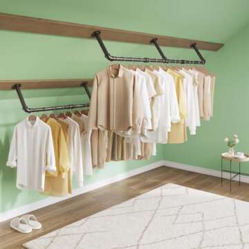 GREENSTELL Industrial Wall Mounted Clothing Rack