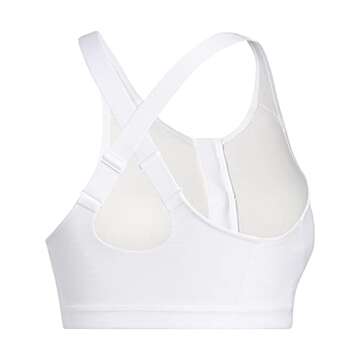 adidas womens Ultimate AEROREADY Designed 4 Training Fitness Gym Training Pilates Yoga Compression High Support Workout Bra White 34C