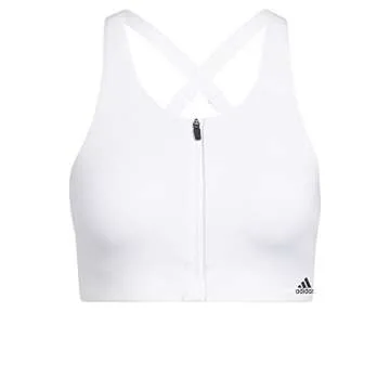 adidas womens Ultimate AEROREADY Designed 4 Training Fitness Gym Training Pilates Yoga Compression High Support Workout Bra White 34C
