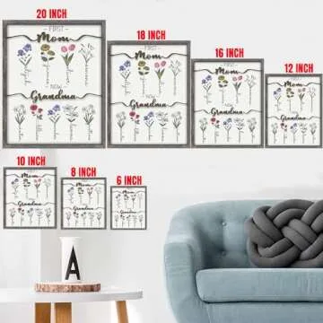 Customized Birth Month Flower Wall Art for Mom