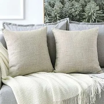 OTOSTAR Decorative Linen Pillow Covers Set of 2 for Home Decor