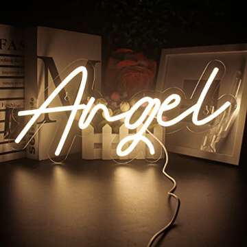 Lucunstar Neon Angel Sign for Home Decor and Gifting
