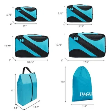 BAGAIL 6 Set Packing Cubes for Effortless Travel Organization