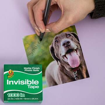 Duck Brand Matte Finish Invisible Tape Refill for Dispenser, 4 Rolls, Each Roll 3/4-Inch x 1000 Inches for 4000 Total Inches