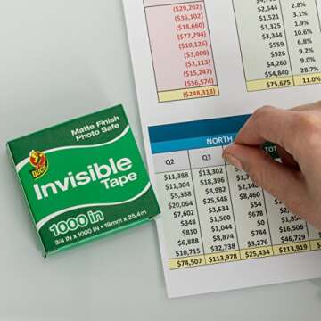 Duck Brand Matte Finish Invisible Tape Refill for Dispenser, 4 Rolls, Each Roll 3/4-Inch x 1000 Inches for 4000 Total Inches