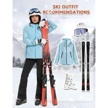 Hiauspor Womens-Snow-Ski-Pants-Fleece-Lined-Water-Resistant Insulated Thermal Flare Warm for Snowboard Winter Hiking(Black, 8, 31")