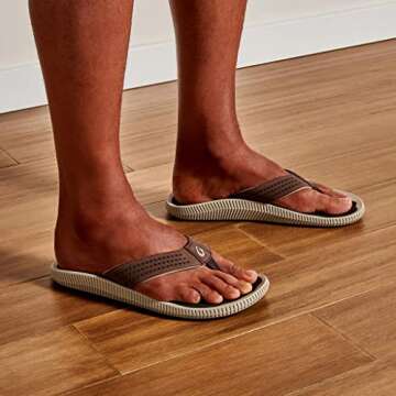 OLUKAI Ulele Men's Beach Sandals, Water-Resistant Comfort