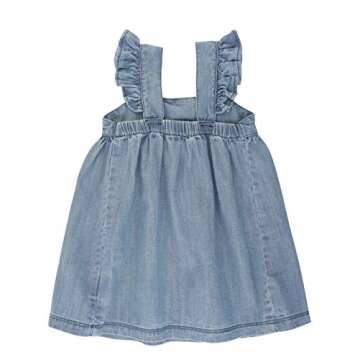 Stylish RuffleButts Girls Denim Bow Dress for Special Events