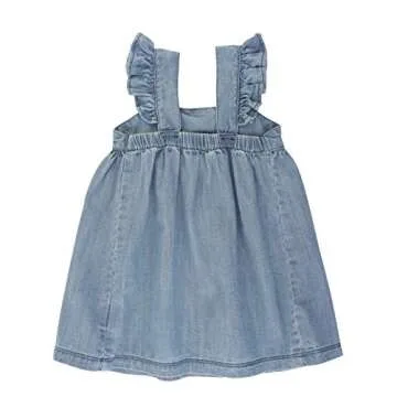 Stylish RuffleButts Girls Denim Bow Dress for Special Events